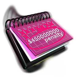 AUSTRAC compliance penalty illustration showing $450 million fine and delayed product launch timeline